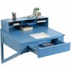 Global Industrial Shop Desk Wall Mount, 34-1/2W x 30D x 32-1/2H, Blue 634177BL
